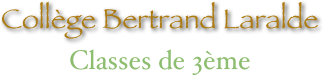 Collège Bertrand Laralde
Classes de 3ème