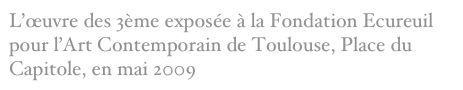 L’œuvre des 3ème exposée à la Fondation Ecureuil pour l’Art Contemporain de Toulouse, Place du Capitole, en mai 2009