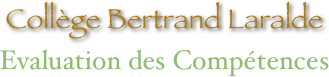 Collège Bertrand Laralde
Evaluation des Compétences